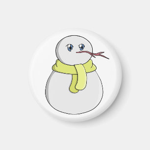 Schneemann mit gelbem Schal Magnet