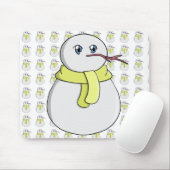 Schneemann mit gelbem Schal Mousepad (Mit Mouse)