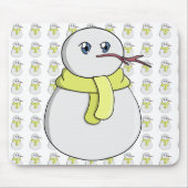 Schneemann mit gelbem Schal Mousepad (Vorne)