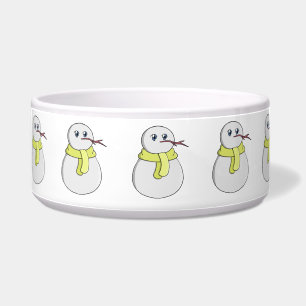 Schneemann mit gelbem Schal Napf