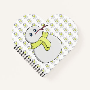 Schneemann mit gelbem Schal Notizblock
