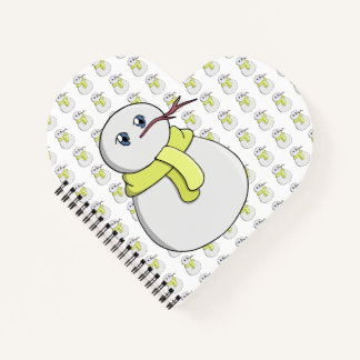 Schneemann mit gelbem Schal Notizblock