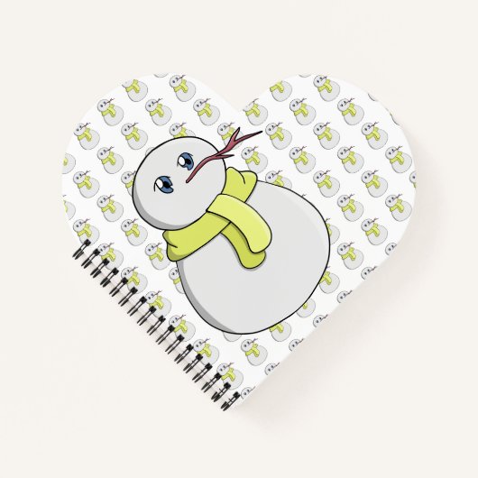 Schneemann mit gelbem Schal Notizblock (Vorderseite)