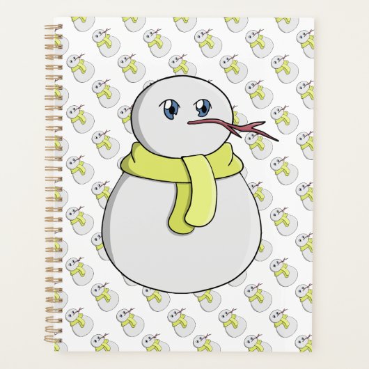 Schneemann mit gelbem Schal Planer (Vorderseite)