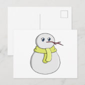 Schneemann mit gelbem Schal Postkarte (Vorne/Hinten)