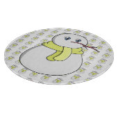 Schneemann mit gelbem Schal Schneidebrett (Ecke)