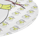Schneemann mit gelbem Schal Schneidebrett (Ecke)