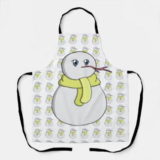 Schneemann mit gelbem Schal Schürze