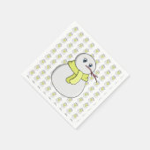 Schneemann mit gelbem Schal Serviette (Ecke)