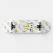 Schneemann mit gelbem Schal Skateboard (Horizontal)