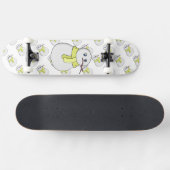 Schneemann mit gelbem Schal Skateboard (Horizontal)