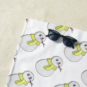 Schneemann mit gelbem Schal Strandtuch (Beispiel)