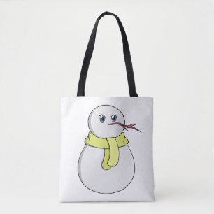 Schneemann mit gelbem Schal Tasche