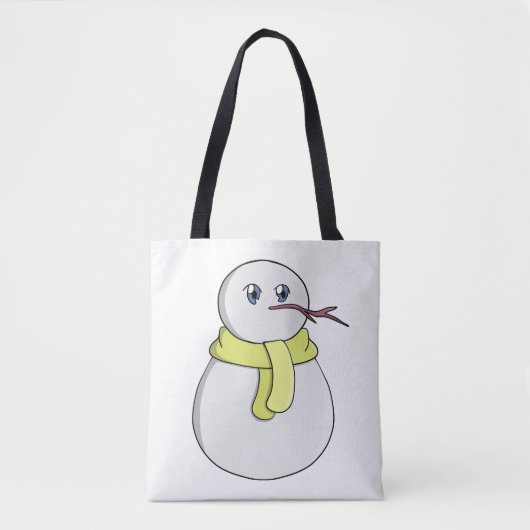 Schneemann mit gelbem Schal Tasche (Vorderseite)