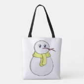 Schneemann mit gelbem Schal Tasche (Rückseite)