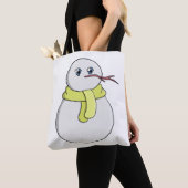 Schneemann mit gelbem Schal Tasche (Von Nahem)