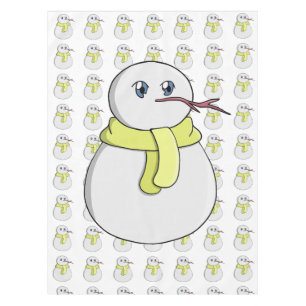 Schneemann mit gelbem Schal Tischdecke