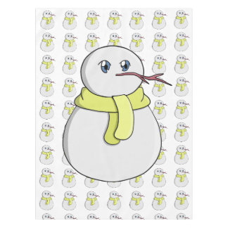 Schneemann mit gelbem Schal Tischdecke