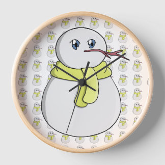 Schneemann mit gelbem Schal Uhr