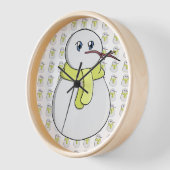 Schneemann mit gelbem Schal Uhr (Winkel)