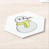 Schneemann mit gelbem Schal Untersetzer (angewinkelt)