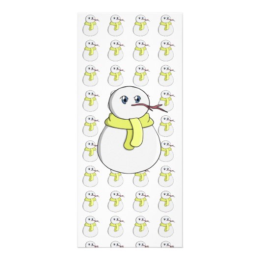 Schneemann mit gelbem Schal Werbekarte (Vorne)