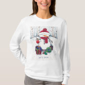Schneemann mit Geschenken in Aquarellfarbe T - Shi T-Shirt (Vorderseite)