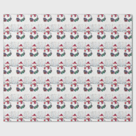 Schneemann mit Geschenken in Wasserfarbe Geschenkpapier