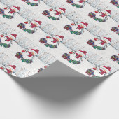 Schneemann mit Geschenken in Wasserfarbe Geschenkpapier (Ecke)