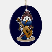 Schneemann mit Gitarre Keramik Ornament (Rechts)