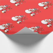 Schneemann mit Gitarren-und Pinguin-Weihnachten Geschenkpapier (Ecke)