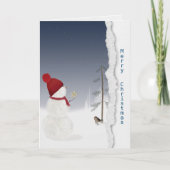 Schneemann mit goldenem Stern vermisst dich Karte (Vorderseite)