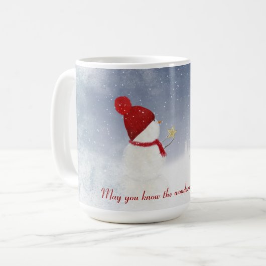 Schneemann mit Goldstar Kaffeetasse (Vorderseite Links)