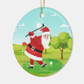 Schneemann mit Golfball Frohe Weihnachten an Golfe Keramik Ornament (Links)