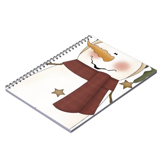 Schneemann mit grünem Hut Notizblock (Linke Seite)