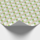 Schneemann mit grünem Hut Wrapping Paper Geschenkpapier (Ecke)