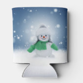 Schneemann mit grünem Schal Dosenkühler (Rückseite)