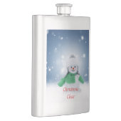 Schneemann mit grünem Schal Flachmann (Rechts)
