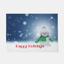 Schneemann mit grünem Schal