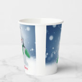 Schneemann mit grünem Schal Pappbecher (Links)
