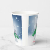 Schneemann mit grünem Schal Pappbecher (Rechts)