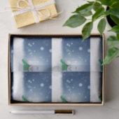 Schneemann mit grünem Schal Seidenpapier (Geschenk)