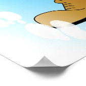 Schneemann mit grünen Weihnachtsschmuck Poster (Ecke)