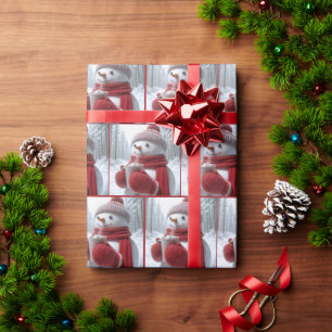 Schneemann mit heißer Schokolade Geschenkpapier