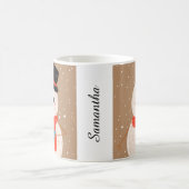 Schneemann mit heißer Schokolade Kaffeetasse (Mittel)