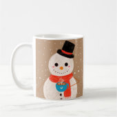 Schneemann mit heißer Schokolade Kaffeetasse (Links)
