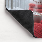 Schneemann mit heißer Schokolade Mousepad (Ecke)