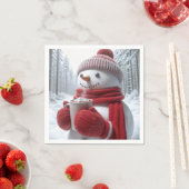Schneemann mit heißer Schokolade Serviette (Beispiel)