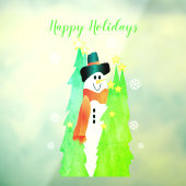 Schneemann mit hellgrün fensteraufkleber (Blatt 3)