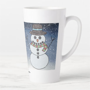 Schneemann mit Hintergrund - Latte-Tasse Milchtasse